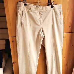 Akris Punto Women's Sand Coloured Tapered Leg Chinos Size 10